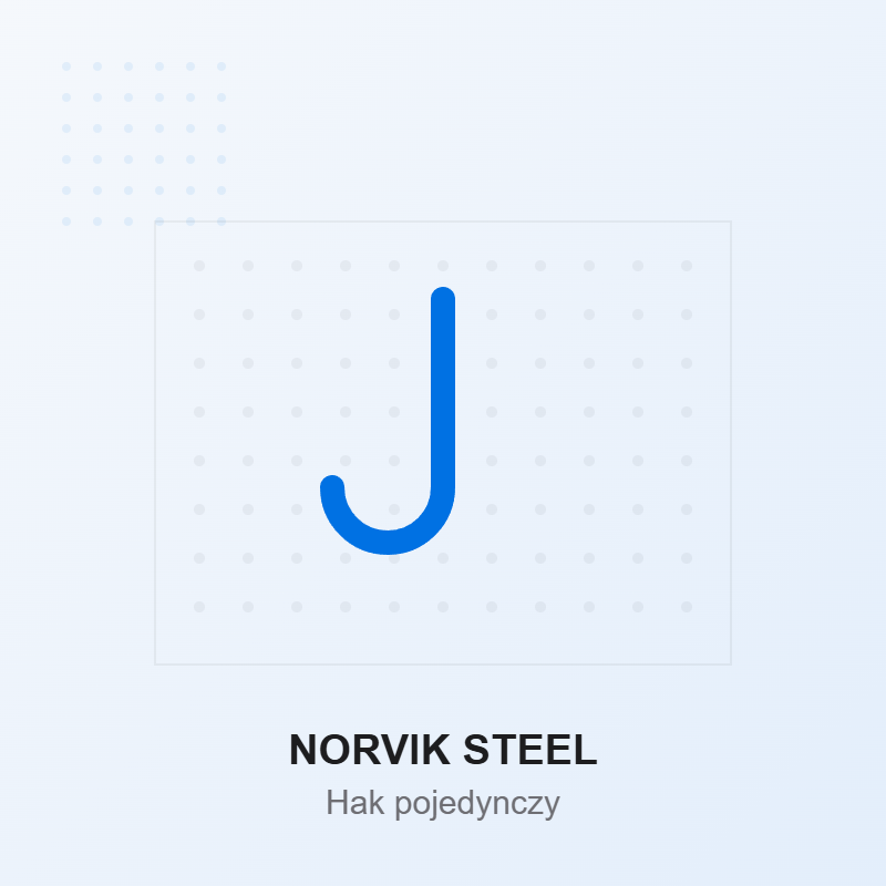 Hak lakierowany pojedynczy do tablic narzędziowych NORVIK STEEL